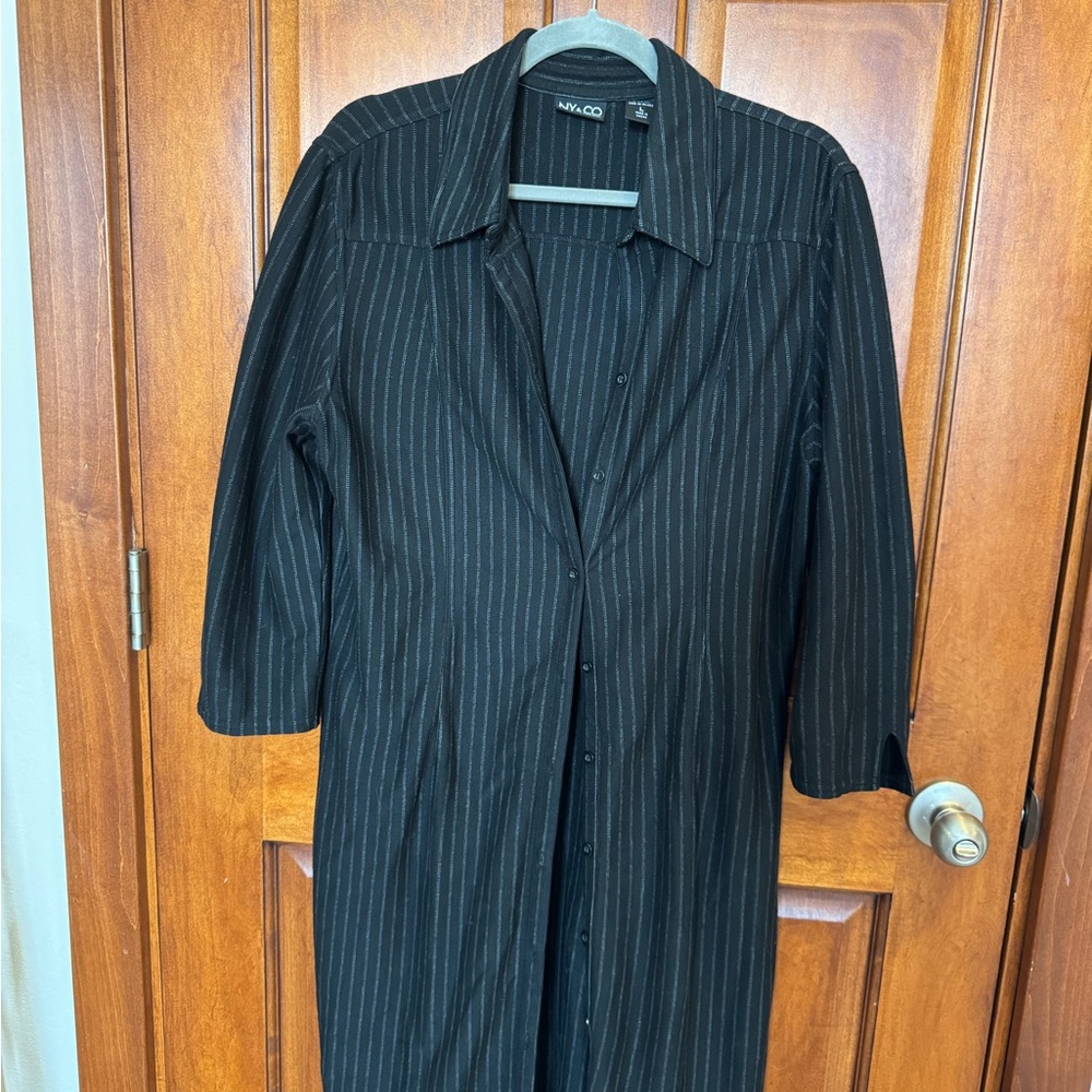 New York & Company Charcoal Pinstripe Jacket